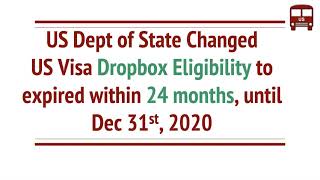 US Visa Dropbox Eligibility Changed to 24 months from Expiry until March 31 2021 [upl. by Ellak]