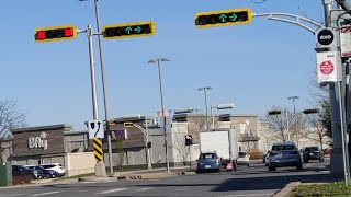 Timelapse of 2 Closely Spaced Signalized Intersections With Symbolic Signals in Brossard Quebec [upl. by Annoyt270]