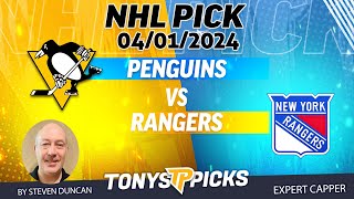 Pittsburgh Penguins vs New York Rangers 412024 FREE NHL Picks and Predictions by Steven Duncan [upl. by Eneri267]