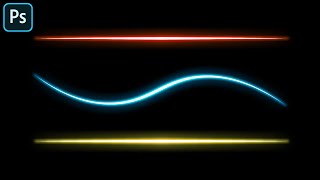 Easy Neon Glow Effect  Light Lines  Photoshop Tutorial [upl. by Auqinahs]