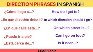 Direction phrases in Spanish [upl. by Habeh]