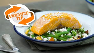 Parelcouscous met gebakken zalmfilet  Variatietip  Coop [upl. by Jemmy]