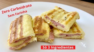 CAFÉ DA MANHÃ LOW CARB  SUBSTITUA O PÃO POR ESSA DELÍCIA ZERO CARBOIDRATO SÓ 3 INGREDIENTES [upl. by Rramel309]