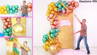 COMO HACER UN ARCO DE GLOBOS 😊👍 decoración con globos para cumpleaños ✨ Gustavo gg [upl. by Nahtam]