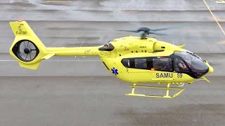 Airbus Helicopters H145 D3  Landing Startup and Takeoff at Nancy Essey Airport helicopter h145 [upl. by Mongeau]