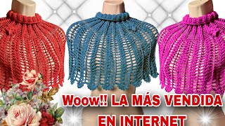 ⛔️ Wow El PONCHO más VENDIDO en INTERNET es a CROCHET muy fácil de TEJER 😱 [upl. by Eniawtna]