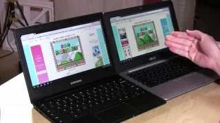 Asus Chromebook c200 Review  Compared Headto Head With a Samsung Chromebook 2 [upl. by Dlanger]