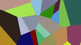 Voronoi diagram with moving input points [upl. by Llerruj]