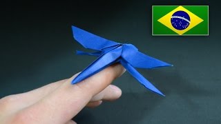 Origami Libélula  Instruções em português PT BR [upl. by Anrak]