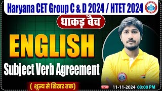 HSSC CET 2024  English by Vipin Sir  Subject Verb Agreement for HTET HSSC Group C amp D 2024 [upl. by Langer581]