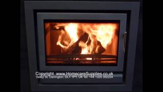 Stovax Riva 66 Inset Woodburning Stove with Defra Approved Smoke Control Kit Under Fire [upl. by Carr]