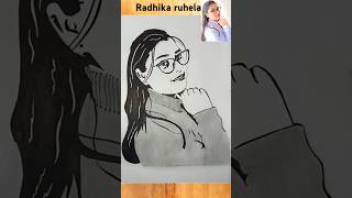 Radhika ruhelabeautifulsketch youtubetrendingsongkabutari shortsvideo next sketch kiska bnau [upl. by Nylyrehc35]