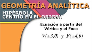 Hipérbola  Ecuación a partir de Foco y Vértice  Centro en Origen  SimpleAlgebra1 [upl. by Roderic238]