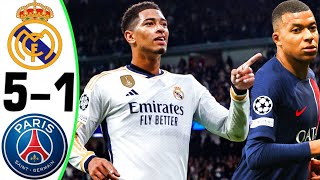 Real Madrid vs PSG 51  All Goals and Highlights  2024 🔥 MBAPPE [upl. by Chuah35]