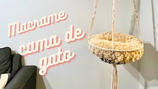 Tutorial Como Fazer uma Cama de Gato de Macrame  Tutorial How to Make a Macrame Cat Hammock [upl. by Elimaj707]