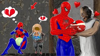 Granny love Spider Man vs Little Grandpa Spider Girl is pregnant  funny horror animation granny [upl. by Barbey]