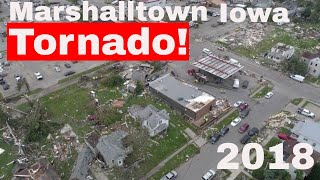 Marshalltown Iowa tornado 2018 4k drone video [upl. by Veriee]