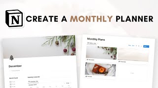 Create a monthly planner in Notion beginner tutorial  free template [upl. by Wildee]