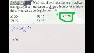 Polígonos halla diagonales si el ángulo interior es el triple de su ángulo central [upl. by Elkin]