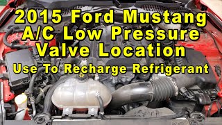 2015 Ford Mustang AC Low Pressure Valve Port Location  Use To Recharge HVAC Refrigerant Freon [upl. by Nahtaneoj]