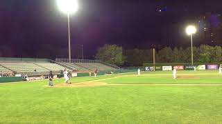 Mia grounds out against London Badgers boys Midget team at Labatt Park 2016 [upl. by Beilul462]