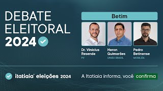 ELEIÇÕES MUNICIPAIS ACOMPANHE O DEBATE DOS CANDIDATOS DE BETIM [upl. by Nerrawed]