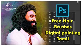 Digital Painting Hair Brush Photoshop TamilAzhagi Creation [upl. by Trebornhoj354]