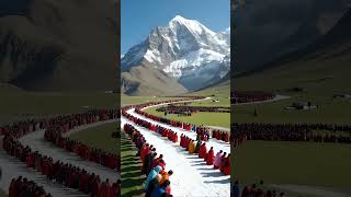 Magical view of Mount Kailash🕉️🔱 mountkailash spritual prayer kailashhimalayas mountains [upl. by Eesdnil]