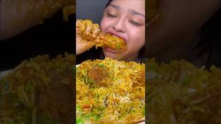 ASMR eating chicken parda biriyani lal lal murgir jhol spicy chicken drumsticks curry [upl. by Tamah]