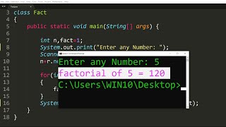 Java program to find Factorial of a Number  Learn Coding [upl. by Ah317]