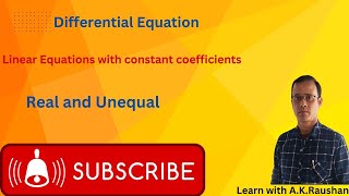 Linear Equation with constant coefficientReal and unequalDifferential Equationytmathsviralvideo [upl. by Atneuqal65]