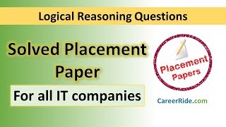 Solved Logical Reasoning Placement Paper  For all IT companies [upl. by Herstein851]