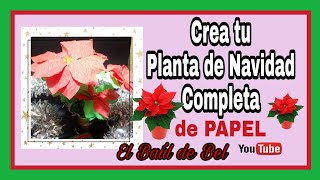 COMO HACER FLOR DE PASCUA DE PAPEL CRESPÓN o Crepe y Su macetaDIY Poinsettia de Papel [upl. by Macintyre309]