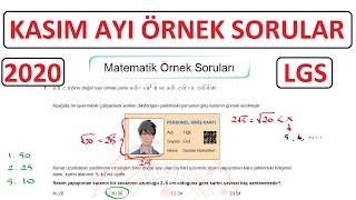 Kasım Ayı Örnek Sorular 2020 [upl. by Anneis]