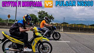 🔥PULSAR NS200 VS YAMAHA CRYPTON FI MODIFICADA AL160cc Drag Race Top End [upl. by Arak]