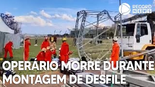 Operário morre durante montagem de desfile do 7 de Setembro [upl. by Innus608]