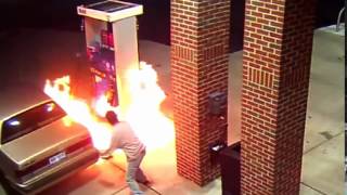 Man sets gas station on fire trying to kill spider Zoolander version [upl. by Lekcim]