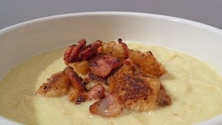 Curried Cauliflower Soup with Fiery Bacon Croutons CookAlong Video Part 1 [upl. by Rotberg]