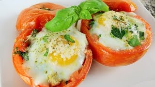 Tomates Rellenos Con Huevos Al Horno  Receta Facil y Delisiosa [upl. by Tseng]