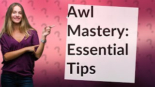 How Can I Use an Awl Effectively in My Toolkit [upl. by Tallou]