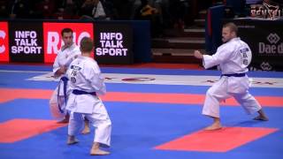 France male team Kata Goju ShihoSho  bunkai  Bronze final 21st WKF World Karate Championship 2012 [upl. by Grady]