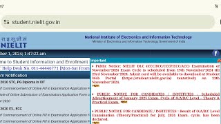 O level examination form filling dateolevel ccc nielit students email appar [upl. by Olecram]