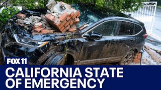 California weather State of Emergency declared amid powerful SoCal storm [upl. by Ettelloc]