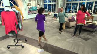 LOGO by Lori Goldstein Knit Top with Handkerchief Hem and Pockets on QVC [upl. by Namyl]