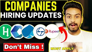 Cognizant Capgemini Zoho Rupeek Biggest Hiring Update  OFF Campus Hiring For 2025 2024 Batch [upl. by Aiyt]