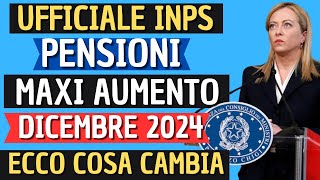 PENSIONI DICEMBRE👉 ANTEPRIMA IMPORTI con AUMENTO in ARRIVO CONFERMATO❗️ECCO COSA CONTERRÀ💰 [upl. by Gabriel]