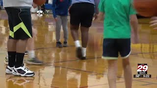 Students compete against teachers in Walton Middle School basketball game [upl. by Gwenn]