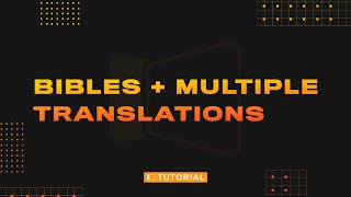 Using Bibles and MultiTranslation Scripture in ProPresenter 7 [upl. by Aleciram]