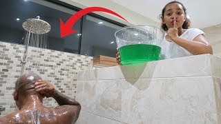 SLIME PRANK IN MY DADS SHOWER [upl. by Altaf]