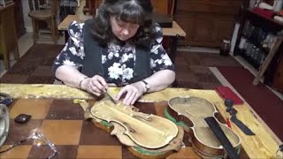 Violin Making Adventures 1661800s Violin Repair amp Klotz Copy Vln Cheryl Macomber Violin Maker [upl. by Mayyahk744]